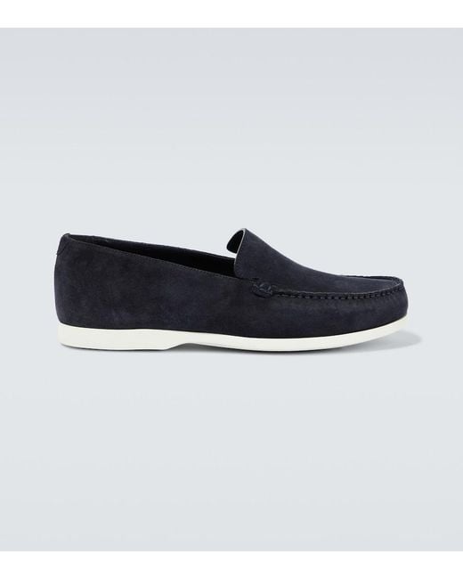 Manolo Blahnik Blue Monaco Suede Loafers for men