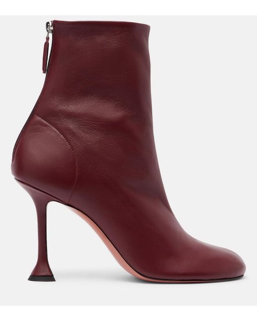 AMINA MUADDI Purple Iris 95 Leather Ankle Boots
