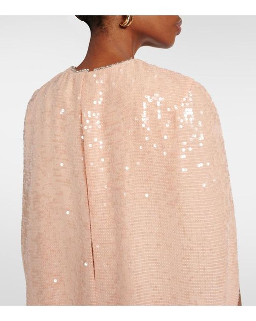 Erdem Natural Sequined Chiffon Gown