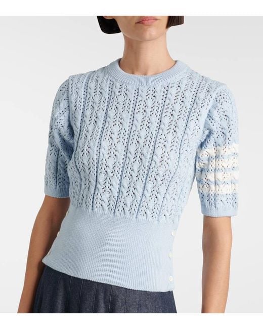 Top 4-Bar di Thom Browne in Blue