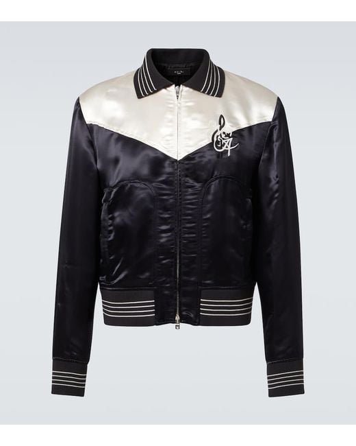 Amiri Blue Music Note Bomber Jacket for men
