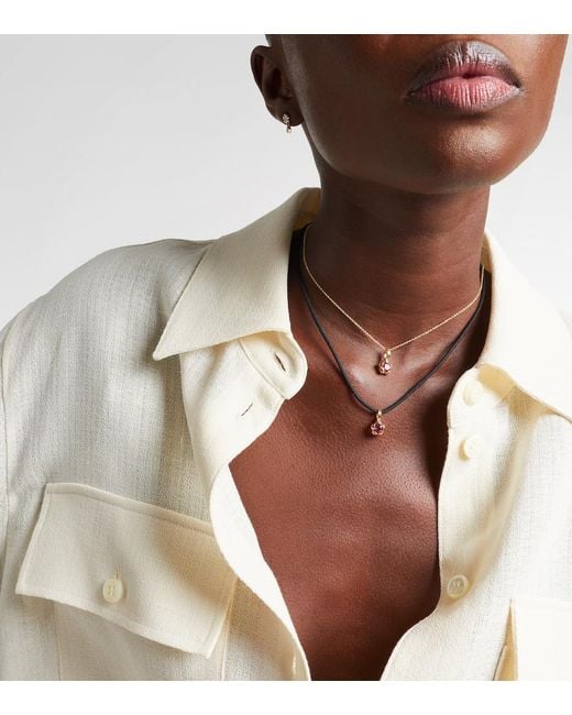 STONE AND STRAND Metallic Festival Vibes 14Kt Choker With Tourmaline