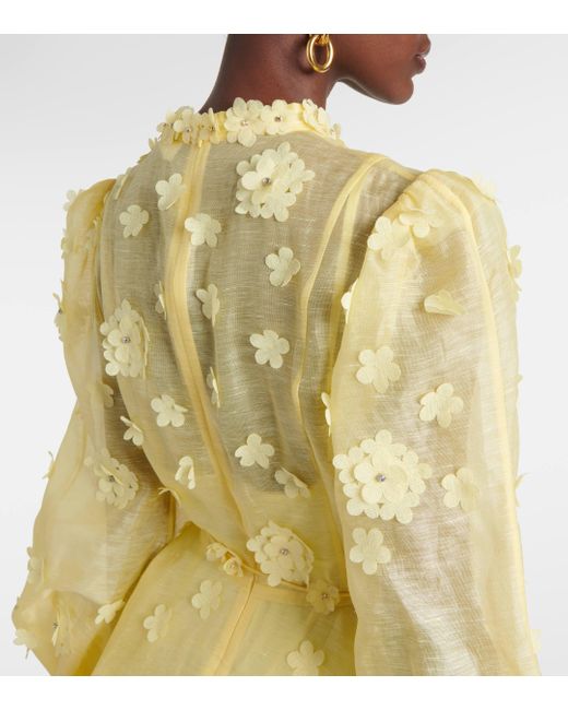 Robe Matchmaker en organza a fleurs Zimmermann en coloris Yellow