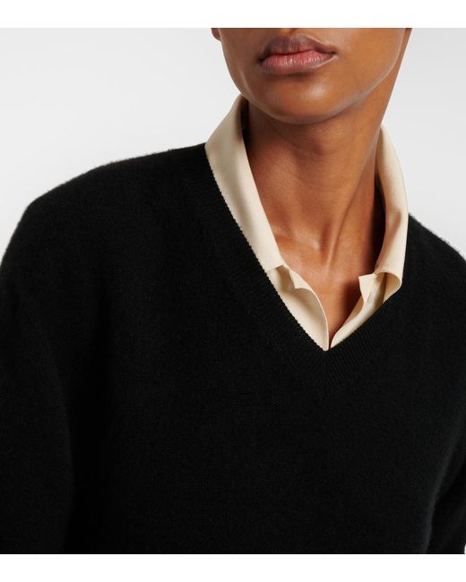 The Row Black Numi Cashmere Top