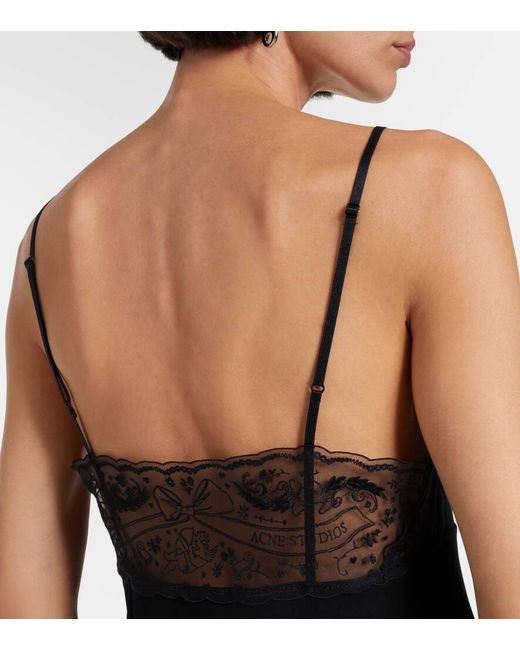 Acne Black Nylon-Trimmed Top