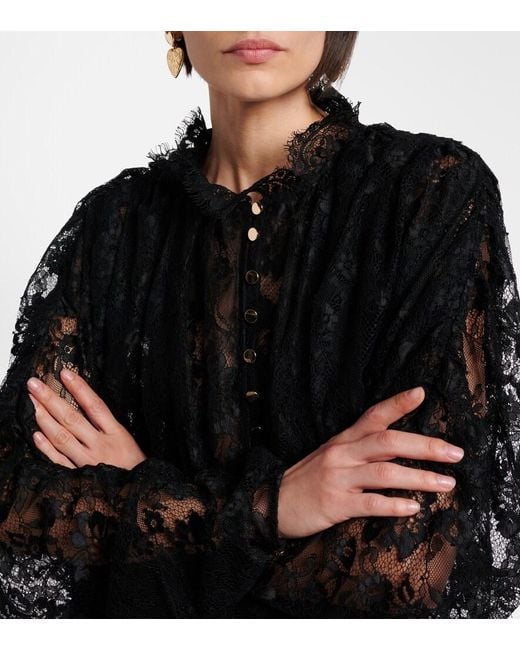 Self-Portrait Black Lace Blouse