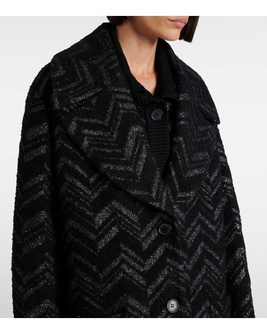 Missoni Black Zigzag Lame Coat