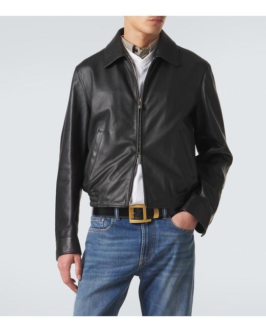 Versace Blouson Aus Leder in Black für Herren
