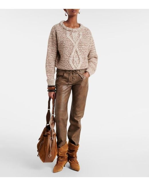 Pantalon Droit Vanel En Cuir Isabel Marant en coloris Brown