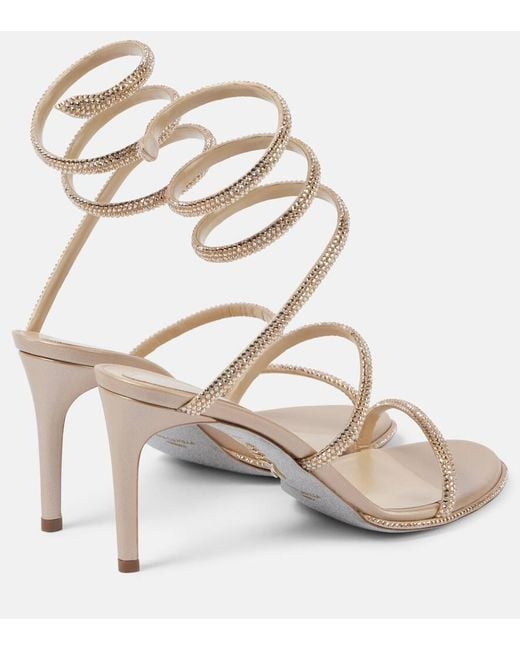 Sandales Cleo 80 En Satin A Ornements Rene Caovilla en coloris Metallic