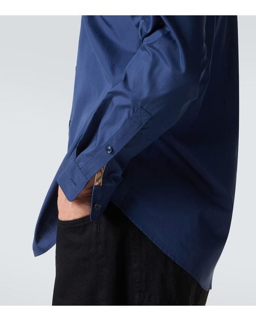 Burberry Blue Cotton Shirt for men