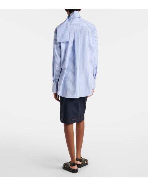 Falda Midi De Algodon Plan C de color Blue