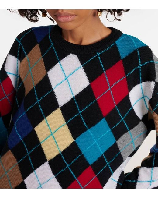 Pullover Argyle in lana di Loewe in Multicolor