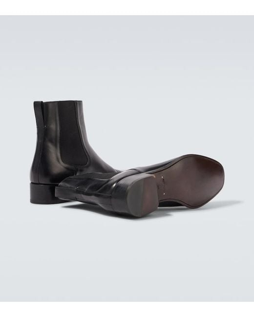 Tom Ford Black Hainaut Leather Chelsea Boots for men