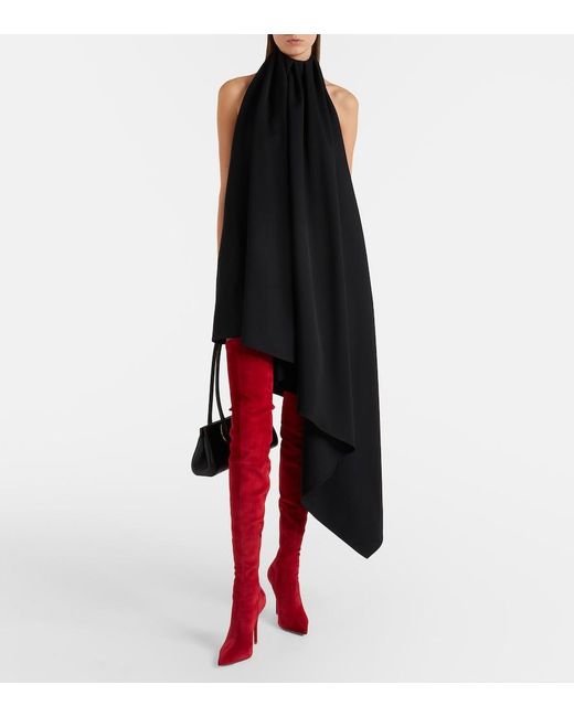 Christian Louboutin Red Miss Z 100 Suede Over-The-Knee Boots