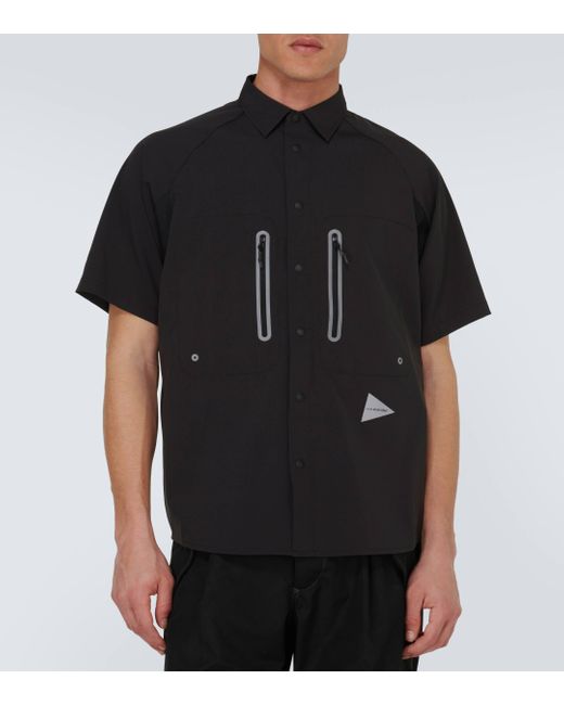 And Wander Black Technical Shirt for men