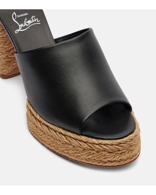 Christian Louboutin Black Calakala 85 Leather Platform Mules