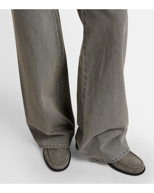 Tod's Gray Suede Loafers