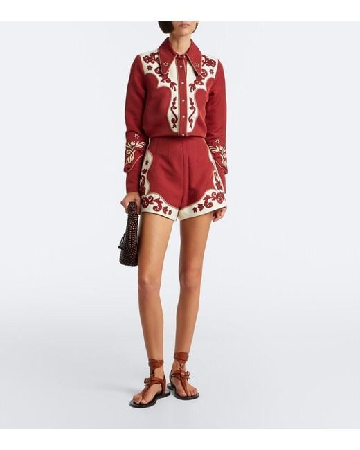 ALÉMAIS Duke Embroidered Wool-Blend Shirt