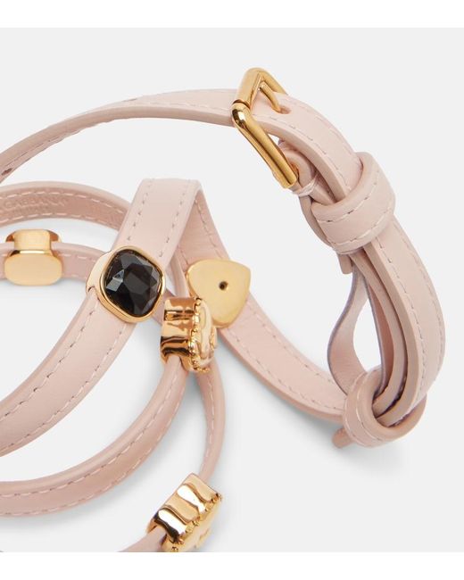 Dolce & Gabbana Natural Embellished Leather Belt