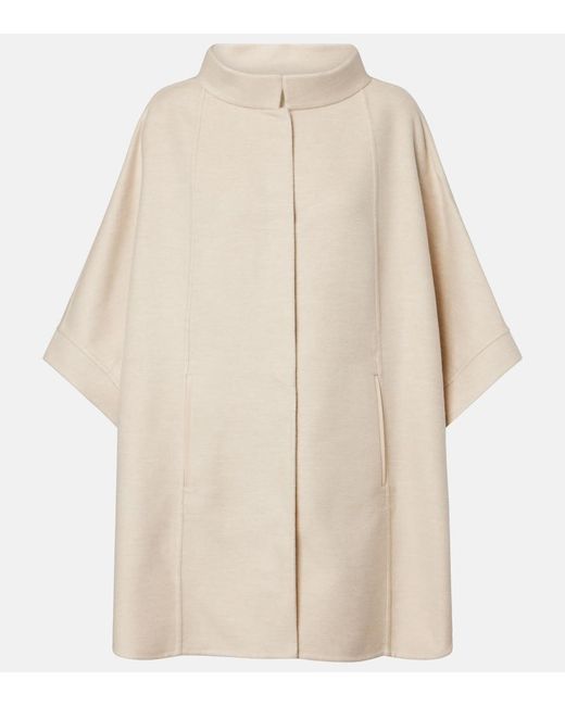 Loro Piana Natural Salzburg Leather-Trimmed Cashmere Cape
