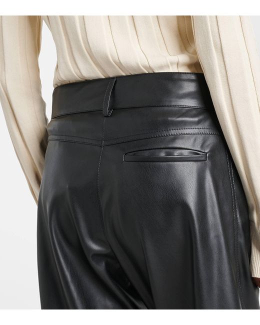 Pantalon droit en cuir synthetique Stella McCartney en coloris Black