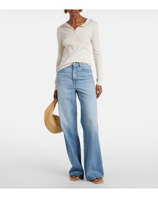 SLVRLAKE Denim Blue Eva High-Rise Wide-Leg Jeans