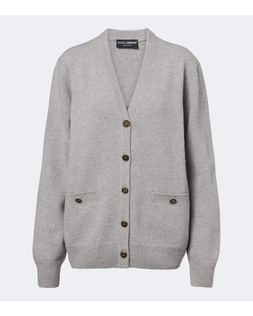 Dolce & Gabbana Gray Dg Virgin Wool Cardigan