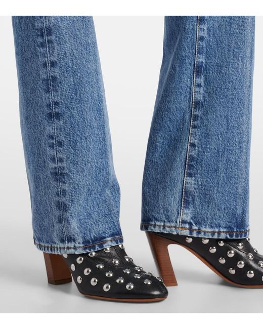 FRAME Blue The Vertical Straight Jeans