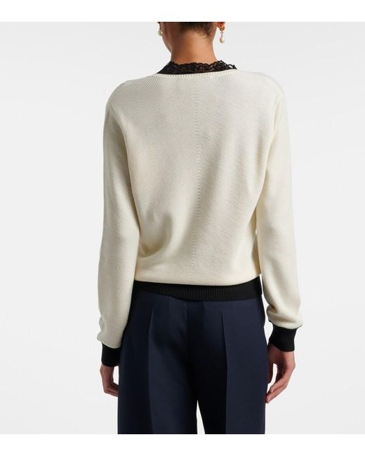Valentino White Vlogo Wool-Blend Sweater