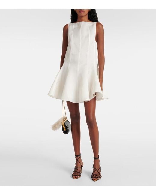 Khaite White Mags Silk Minidress