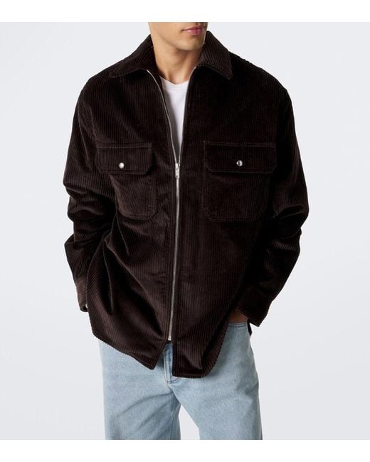 Bottega Veneta Black Cotton Corduroy Overshirt for men
