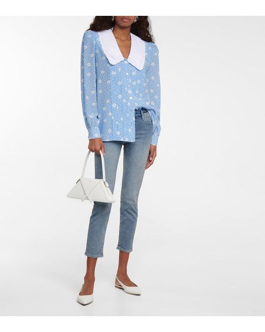 AG Jeans Blue Prima Crop Mid-rise Skinny Jeans