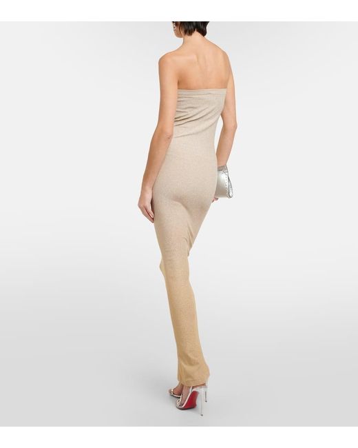 Fading Shine strapless maxi dress in gold - Wolford