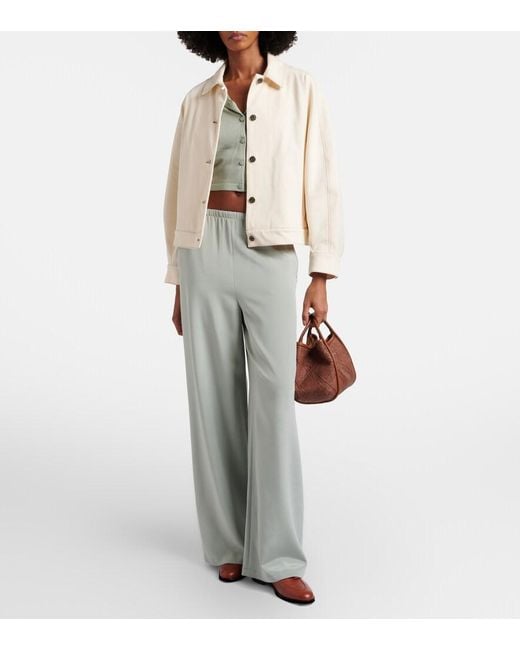 Max Mara Brown Marin Small Leather-Trimmed Top-Handle Bag