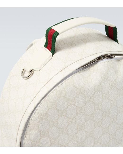 Gucci White Gg Canvas Medium Backpack for men