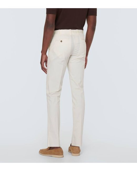 Pantaloni chino in cotone di Lardini in White da Uomo