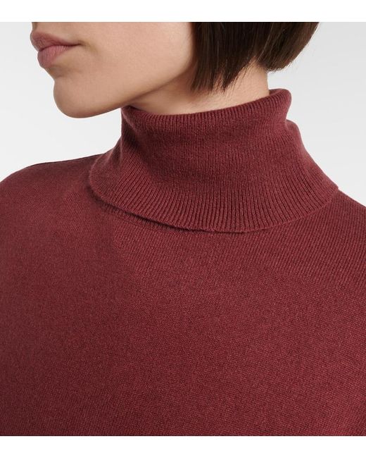 Brunello Cucinelli Red Cashmere Turtleneck Sweater