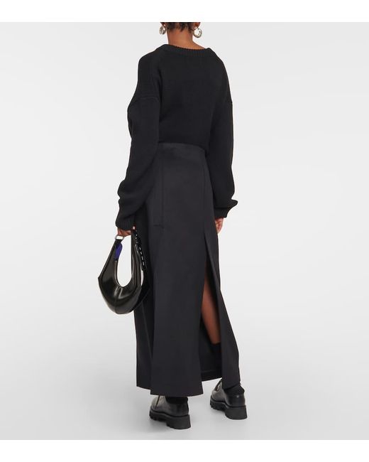 Falda Larga En Mezcla De Lana Proenza Schouler de color Black