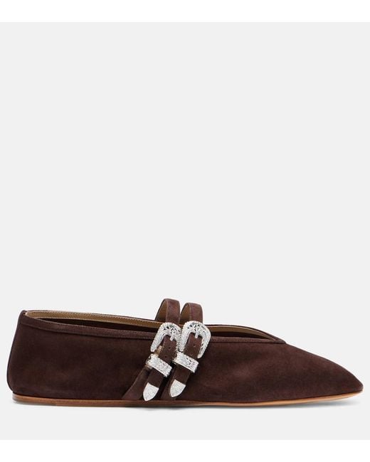 Le Monde Beryl Brown Claudia Suede Ballet Flats