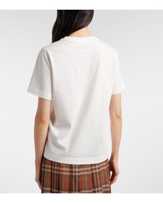 Burberry White Cotton T-Shirt With Logo