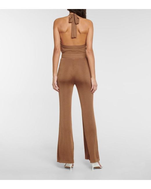 Staud Brown Moonstone High-Rise Flared Pants