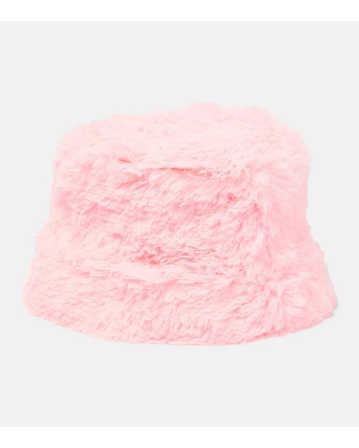 Ruslan Baginskiy Pink Faux Fur Bucket Hat