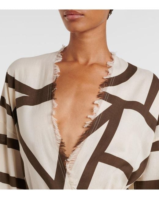 Totême  Natural Monogram Cotton Beach Cover-Up