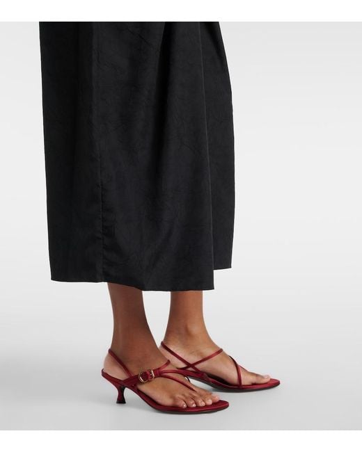 Rohe Black Gathered Midi Skirt