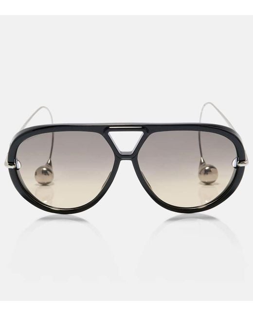 Bottega Veneta Brown Drop Aviator Sunglasses