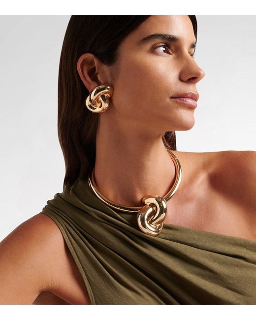 Pendientes De Clip Knot De Oro De 10 Ct Jennifer Fisher de color Metallic