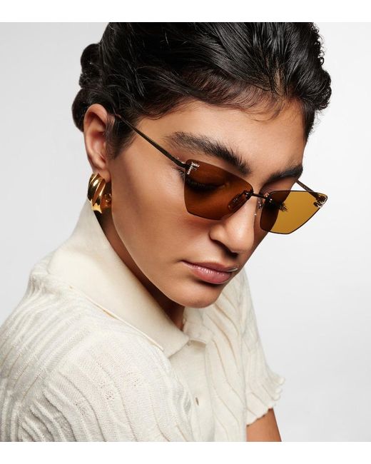 Fendi Brown Cat-Eye Sunglasses