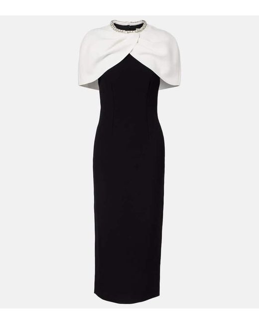 Roland Mouret Blue Crystal-Embellished Crepe Cocktail Dress