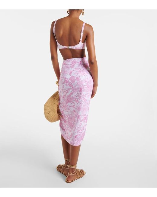 Melissa Odabash Pink Pareo Floral Beach Cover-up